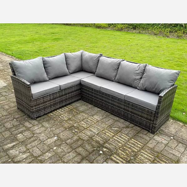 8 Seat Rattan Garden Furniture Corner Sofa Dining Sets Outdoor Patio With Stools
