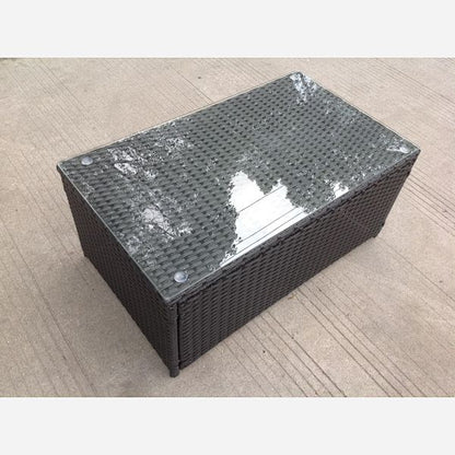 Rectangle rattan coffee table patio outdoor garden furniture Grey Brown Black