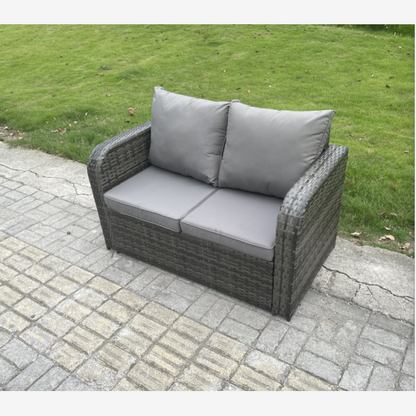 Outdoor Garden Furniture Sets 6 Seater Wicker Rattan Furniture Sofa Sets with Rectangular Coffee Table Reclining Chair