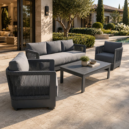 5 Seat Aluminium Rope Lounge Set