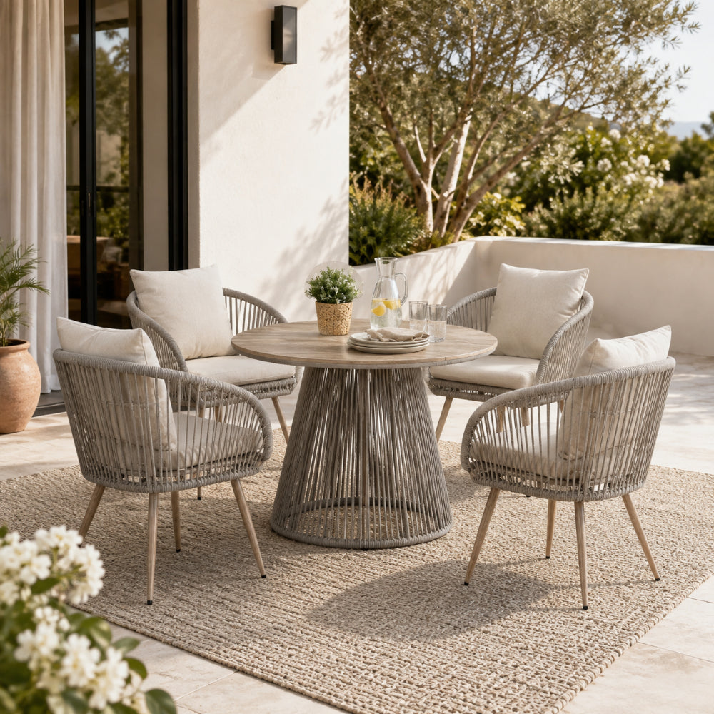 Cove Outdoor Dining Set - Natural - 4 Seater