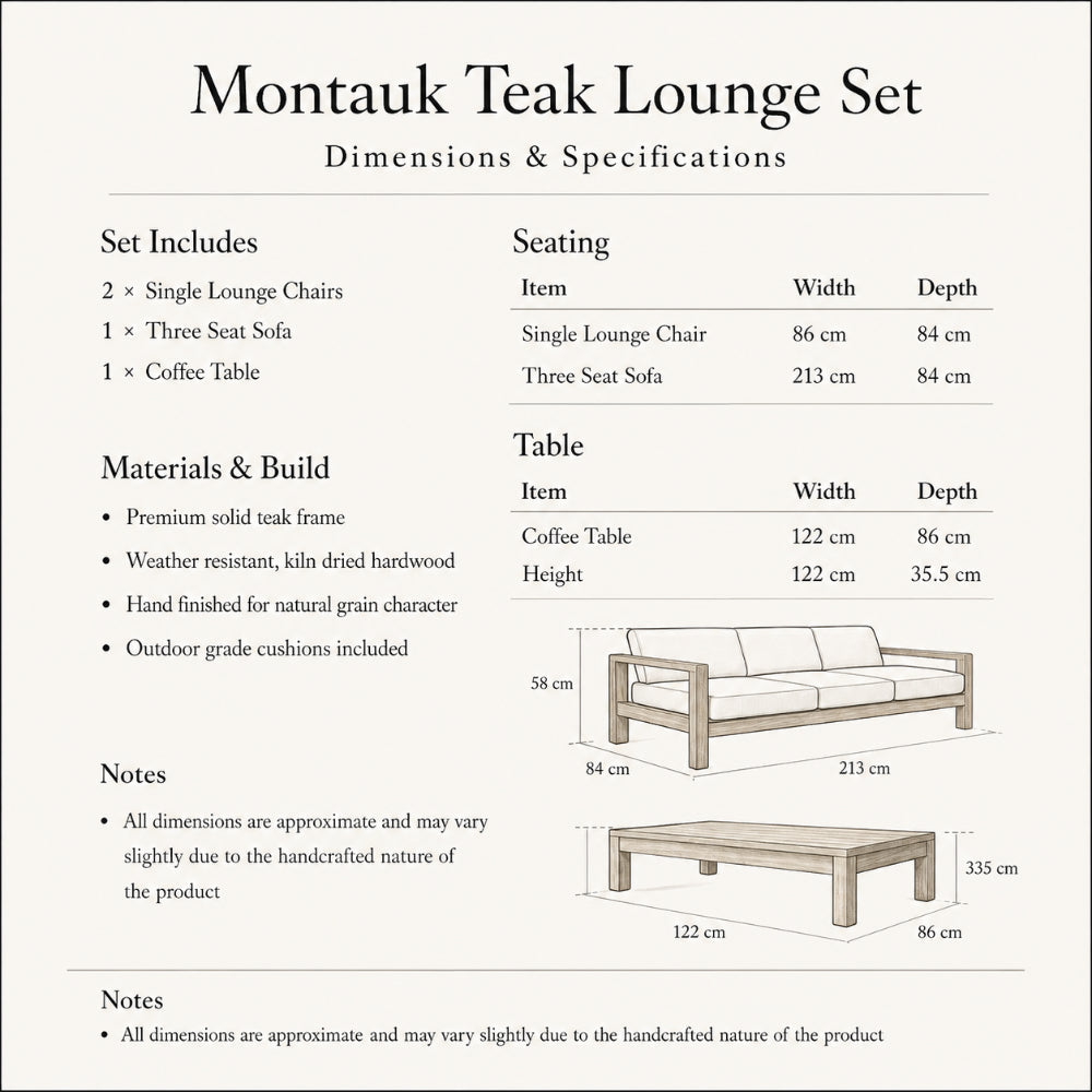 The Montauk Teak Lounge Set | Free Cover