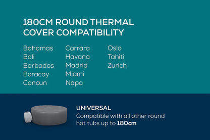 Round Thermal Hot Tub Cover - Small 180cm x 66cm
