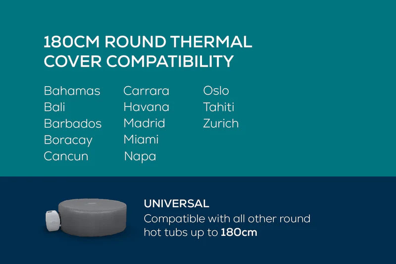 Round Thermal Hot Tub Cover - Small 180cm x 66cm
