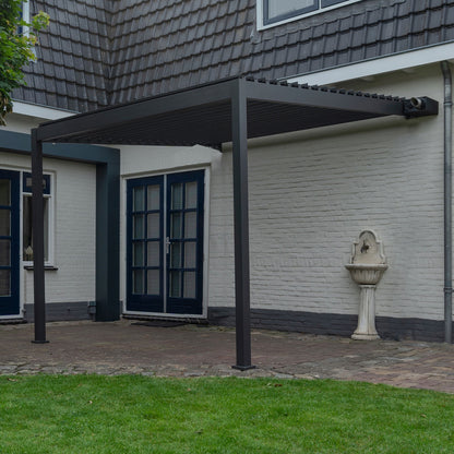 Legacy Aluminium Wall Mounted Pergola - 3.0m x 3.0m in Graphite Grey