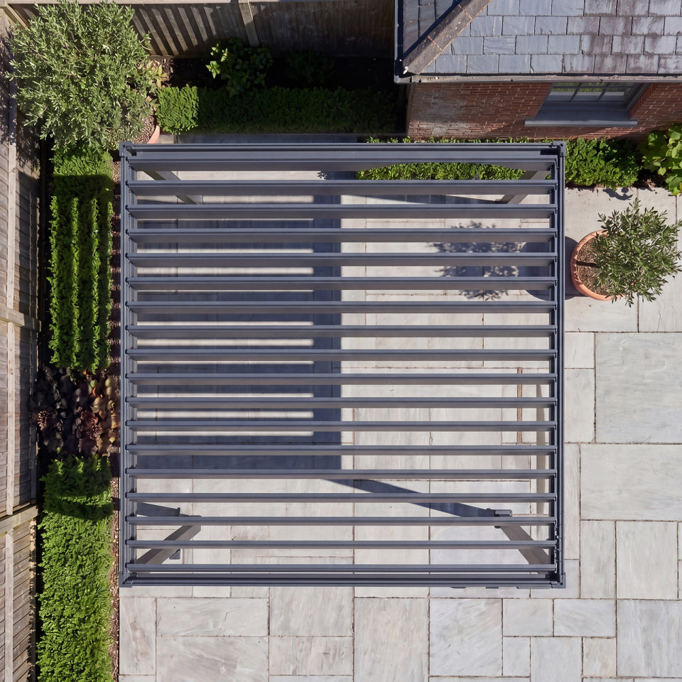 Proteus Lite Metal Pergola in Graphite Grey - 3.0m x 3.0m Free Standing