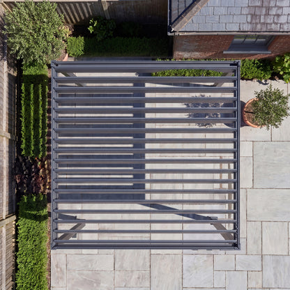 Proteus Lite Metal Pergola in Graphite Grey - 3.0m x 3.0m Free Standing