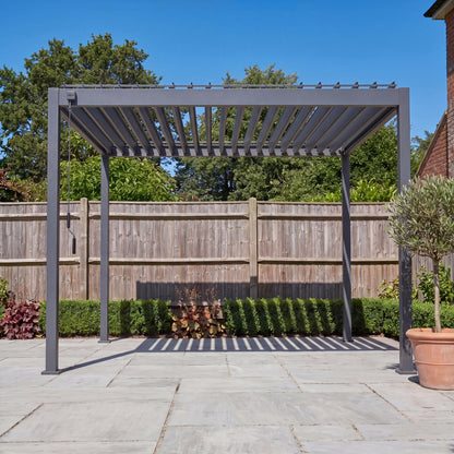 Proteus Lite Metal Pergola in Graphite Grey - 3.0m x 3.0m Free Standing