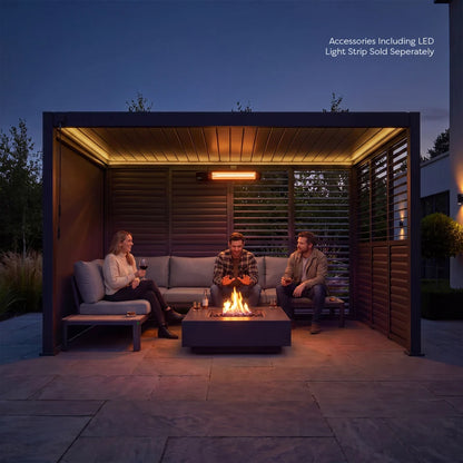 Proteus Metal Pergola in Graphite Grey - 6.0m x 3.0m Free Standing