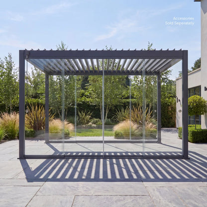 Proteus Metal Pergola in Graphite Grey - 6.0m x 3.0m Free Standing