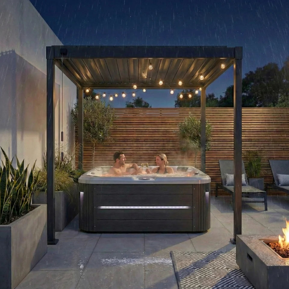 Shadow Metal Pergola in Graphite Grey - 2.4m x 3.0m Free Standing