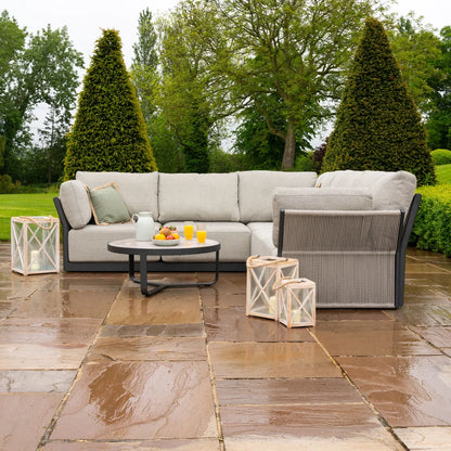 Jude Rope Aluminium Corner Sofa Lounging Set in Dove Grey