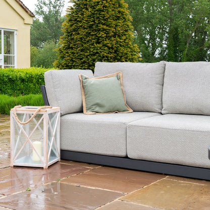 Jude Rope Aluminium Curved Corner Sofa Lounging Set in Dove Grey