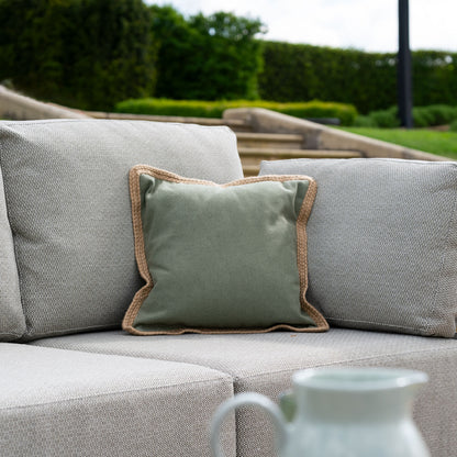 Jude Rope Aluminium Curved Corner Sofa Lounging Set in Dove Grey