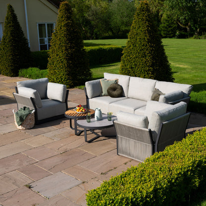 Jude Rope 3 Seater Sofa Lounging Set with 2 Armchairs in Dove Grey