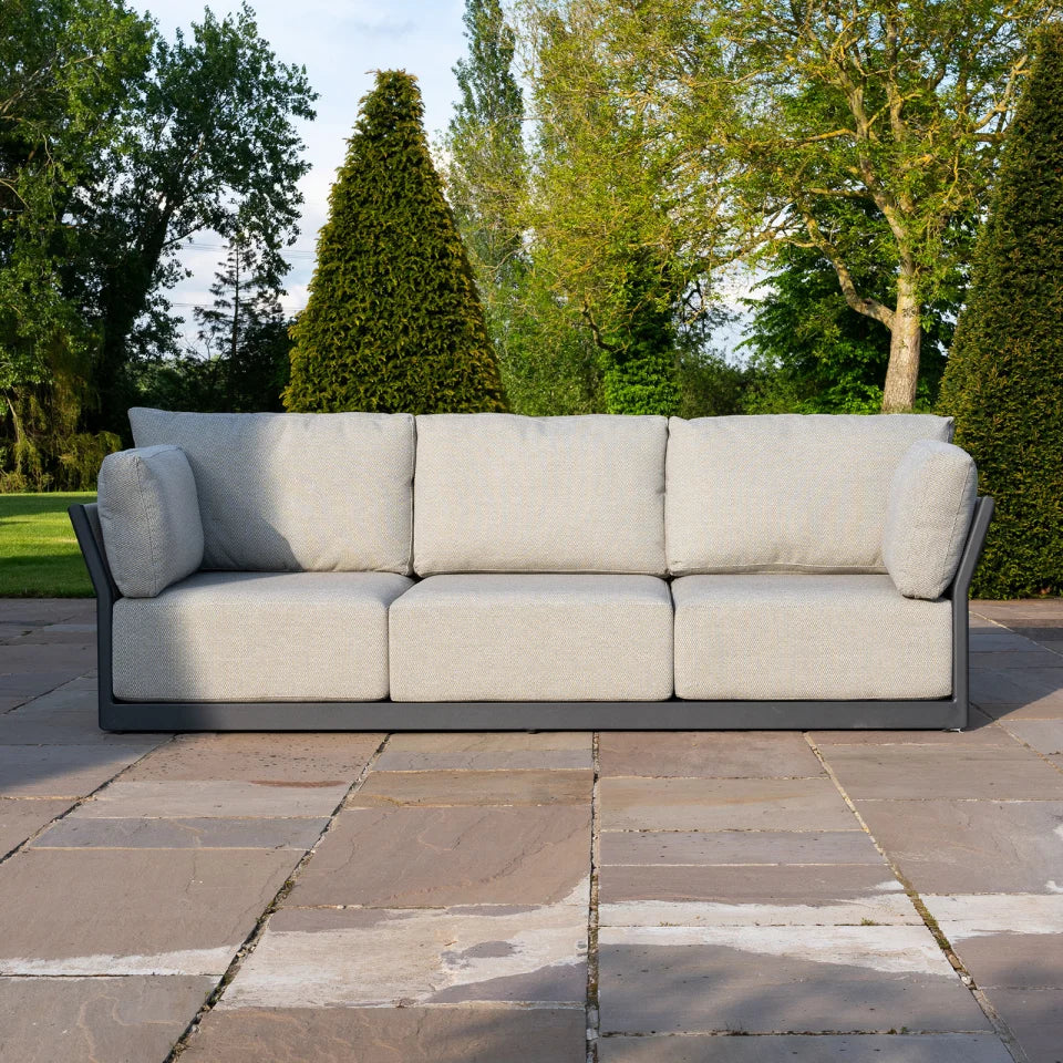 Jude Rope Aluminium Lounging 3 Seater Sofa in Dove Grey