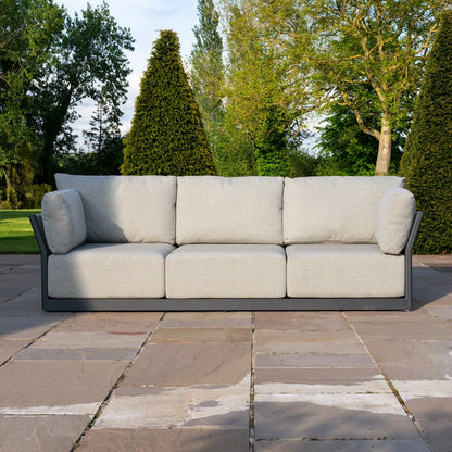 Jude Rope Aluminium Lounging 3 Seater Sofa in Dove Grey