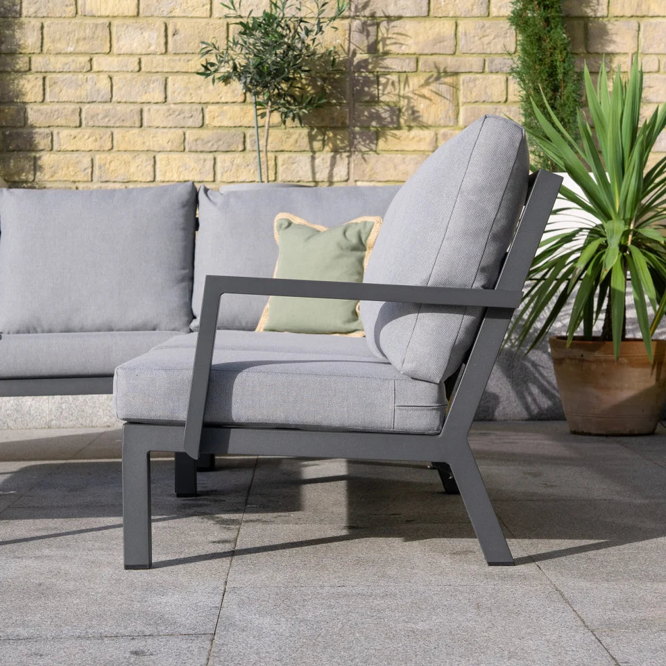 Vogue Aluminium Large Corner Aluminium Lounging Set in Graphite Grey