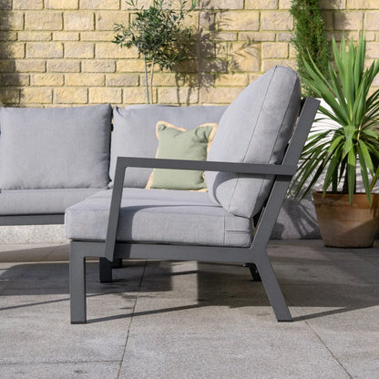 Vogue Aluminium Large Corner Aluminium Lounging Set in Graphite Grey