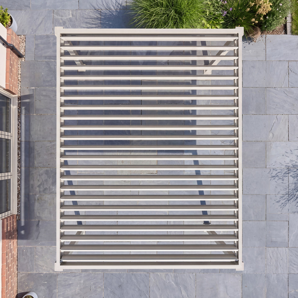 Shadow Metal Pergola in Pebble - 4.0m x 3.0m Free Standing