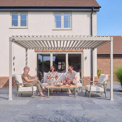 Shadow Metal Pergola in Pebble - 4.0m x 3.0m Free Standing