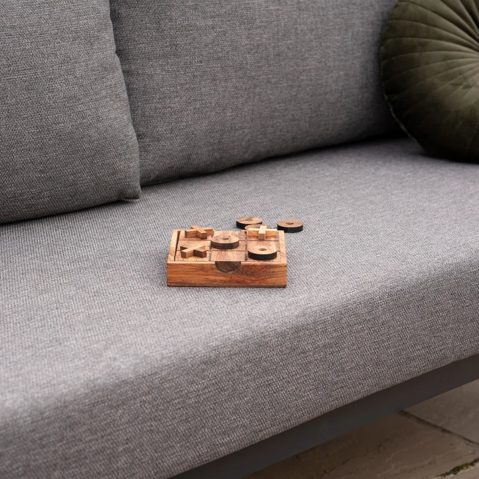 Zach Aluminium Square Corner Sofa Lounging Set in Smoked Grey