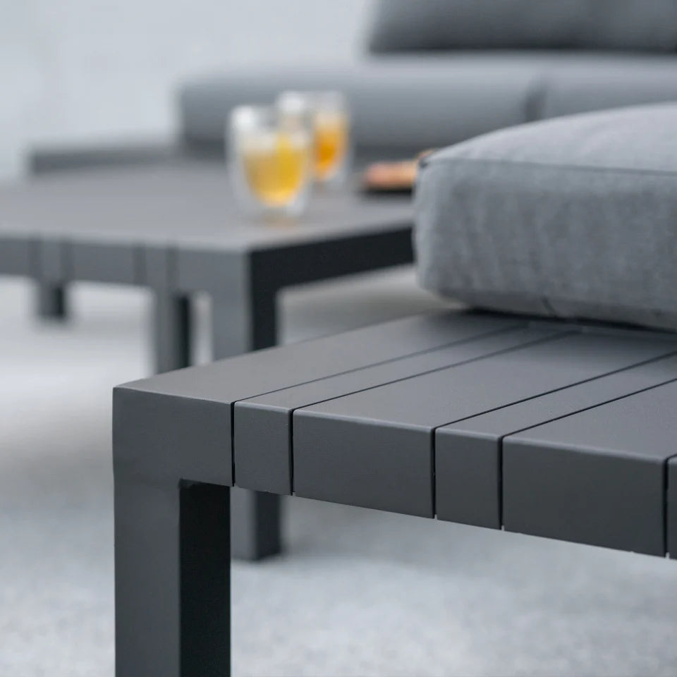 Calvin Aluminium Corner Sofa Lounging Set in Graphite Grey