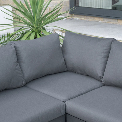 Calvin Aluminium Corner Sofa Lounging Set in Graphite Grey