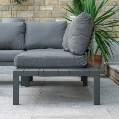 Calvin Aluminium Corner Sofa Lounging Set in Graphite Grey