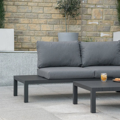Calvin Aluminium Corner Sofa Lounging Set in Graphite Grey