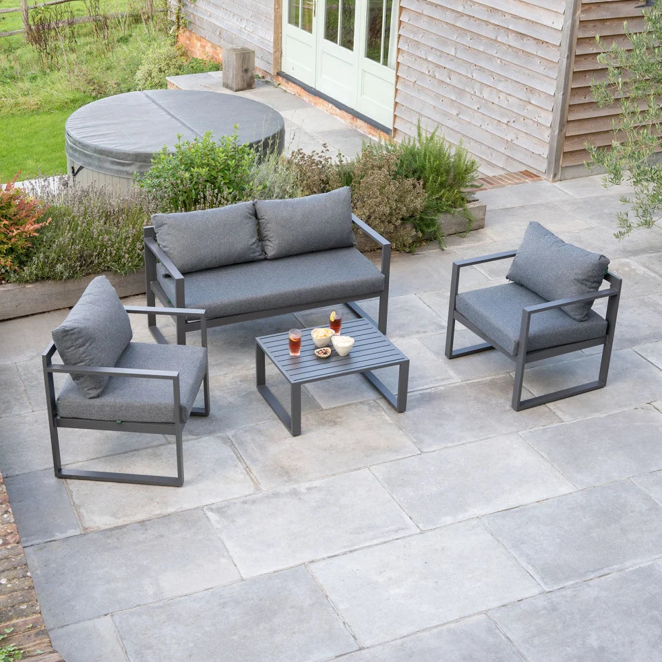 Phoebe Aluminium 2 Seater Sofa Lounging Set in Graphite Grey