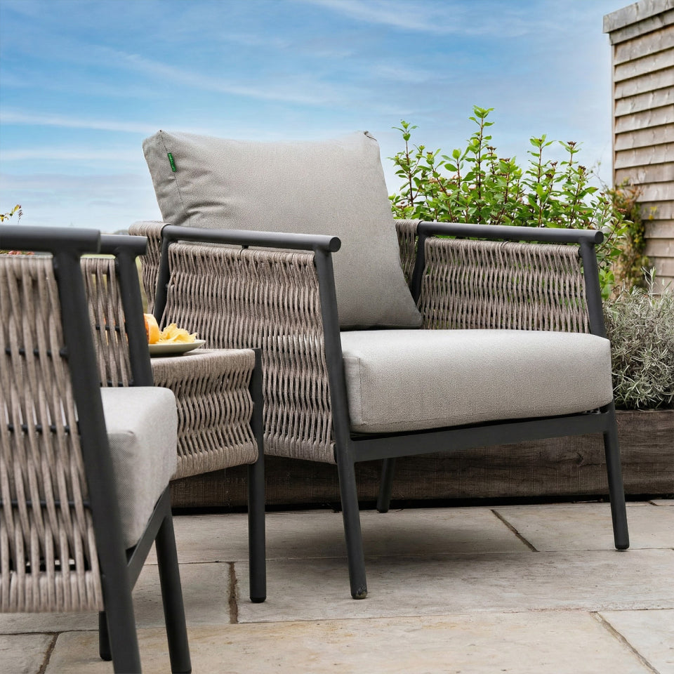 Sophia Rattan Aluminium 3 Piece Lounging Set in Mottled Grey