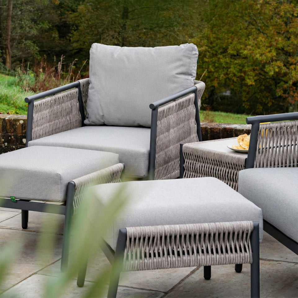 Sophia Rattan Aluminium 5 Piece Lounging Set in Mottled Grey