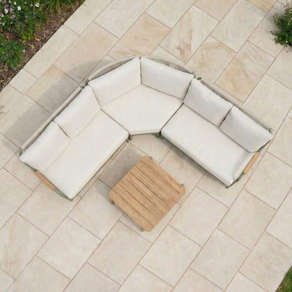 Ashley Corner Sofa Lounging Set with Square Coffee Table - Green