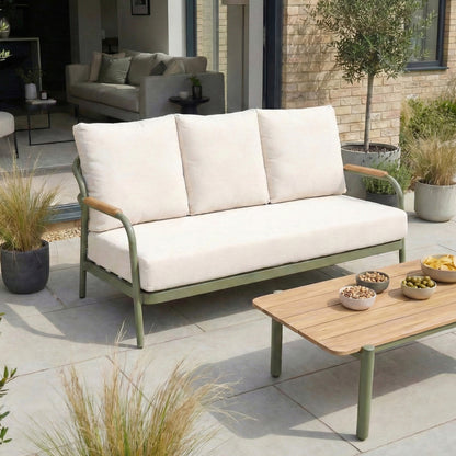 Ashley 3 Seater Sofa Lounging Set with Rectangular Coffee Table - Green