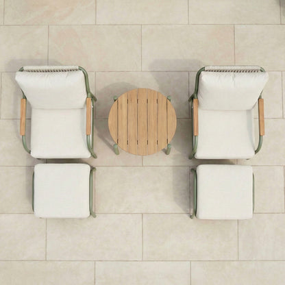 Ashley 5pc Lounging Set with Round Side Table - Green