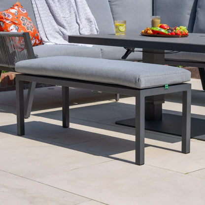 Darcey L-Shaped Corner Rope Aluminium Lounge Dining Set with Bench
