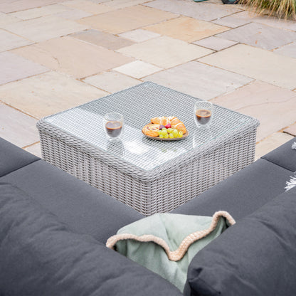 Talia Rattan Corner Sofa Lounging Set in White Wash