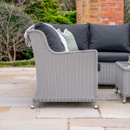 Talia Rattan Corner Sofa Lounging Set in White Wash