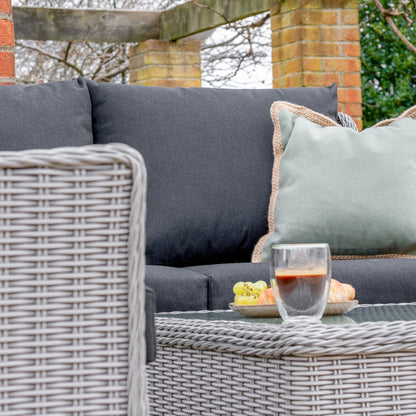 Talia Rattan Corner Sofa Lounging Set in White Wash