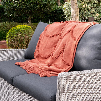 Talia Rattan 2 Seater Sofa Lounging Set in White Wash