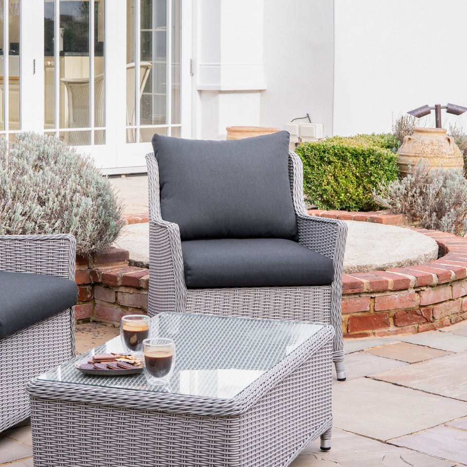 Talia Rattan 2 Seater Sofa Lounging Set in White Wash