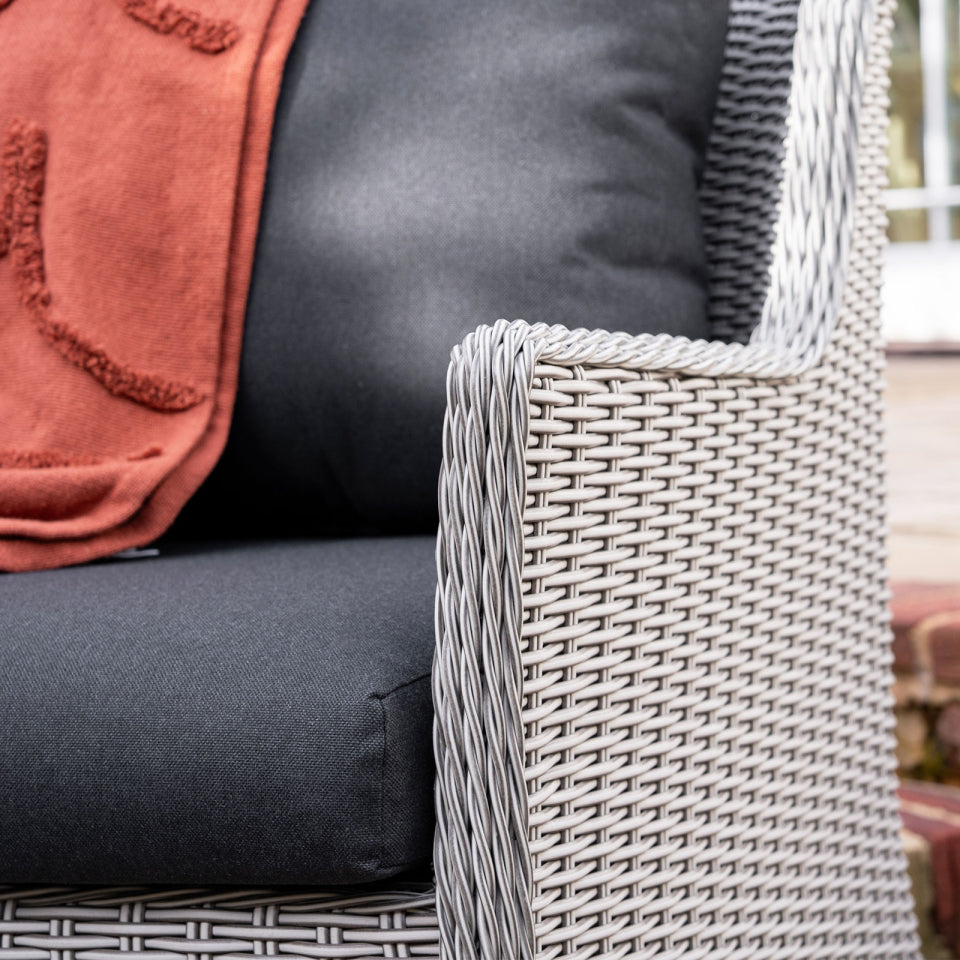 Talia Rattan 2 Seater Sofa Lounging Set in White Wash