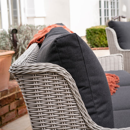 Talia Rattan 3 Seater Sofa Suite Lounging Set in White Wash