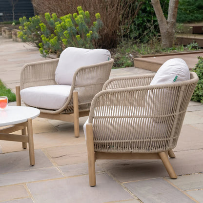Madison Wood Rope 3 Seater Sofa Lounging Set in Natural