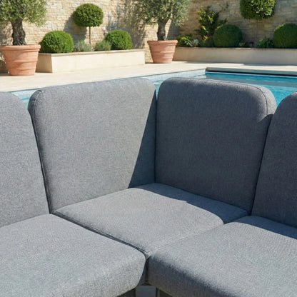 Piper Aluminium Wood Look Corner Sofa Lounging Set in Graphite Grey