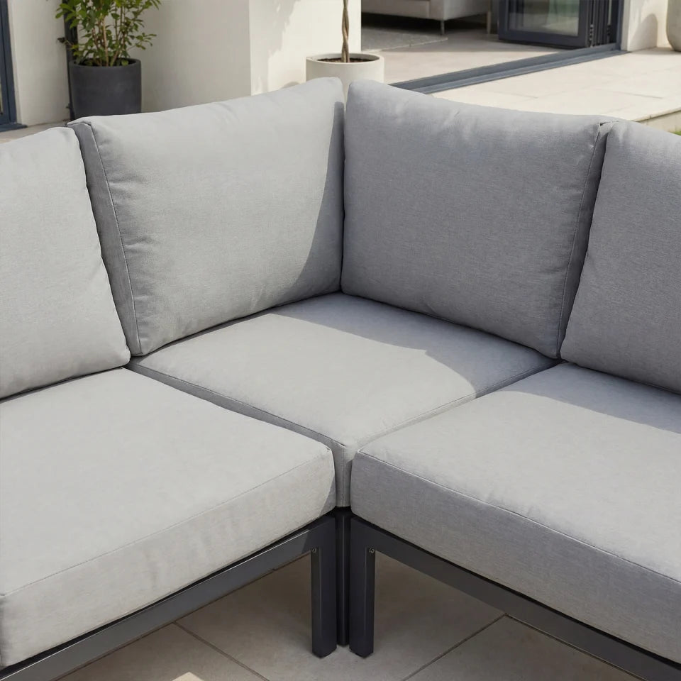 Macey Aluminium Corner Sofa Lounging Set in Graphite Grey