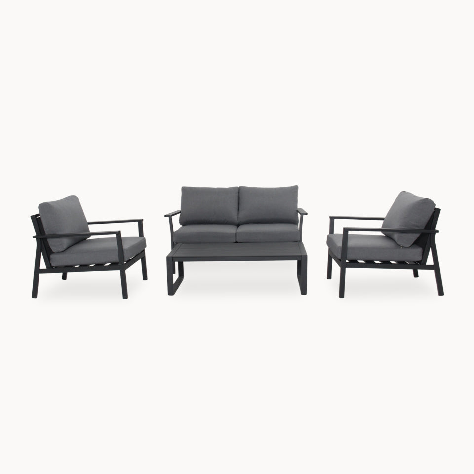 Macey Aluminium 2 Seater Sofa Lounging Set in Graphite Grey