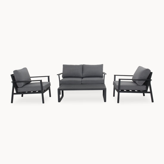 Macey Aluminium 2 Seater Sofa Lounging Set in Graphite Grey