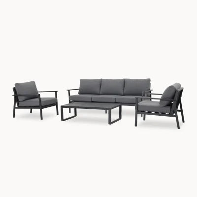 Macey Aluminium 3 Seater Sofa Lounging Set in Graphite Grey